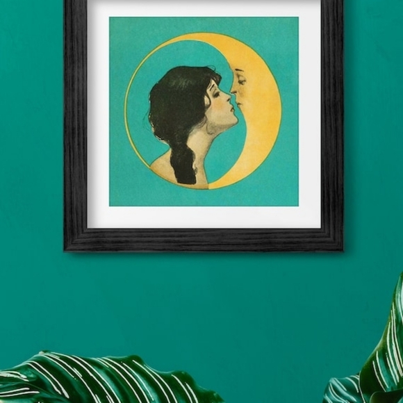Vintage art nouveau fine art print Moon Kiss - Picture 6 of 16